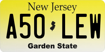 NJ license plate A50LEW