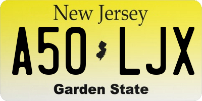 NJ license plate A50LJX