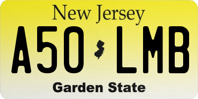 NJ license plate A50LMB