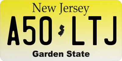 NJ license plate A50LTJ