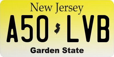 NJ license plate A50LVB