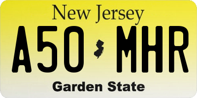 NJ license plate A50MHR