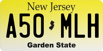 NJ license plate A50MLH