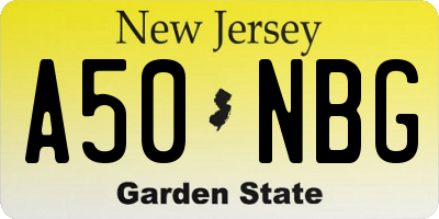 NJ license plate A50NBG