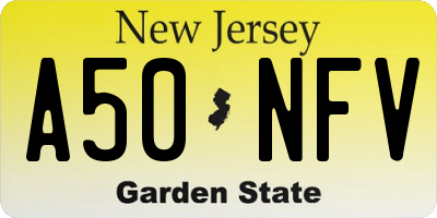 NJ license plate A50NFV