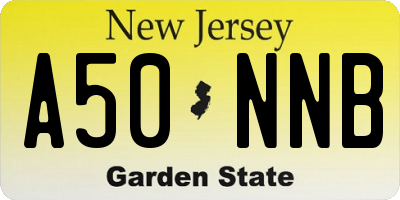 NJ license plate A50NNB