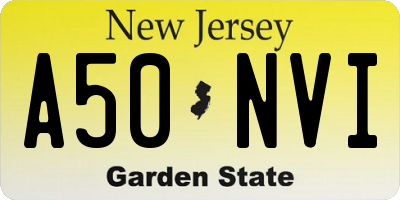 NJ license plate A50NVI