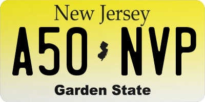 NJ license plate A50NVP