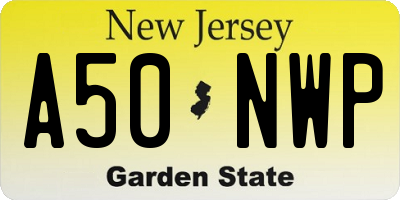 NJ license plate A50NWP