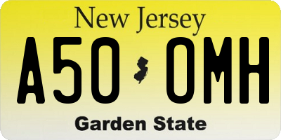 NJ license plate A50OMH