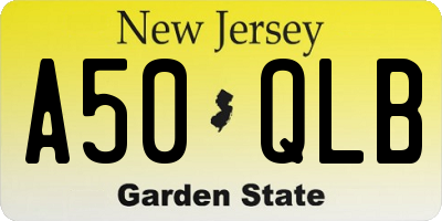 NJ license plate A50QLB
