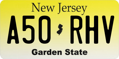 NJ license plate A50RHV