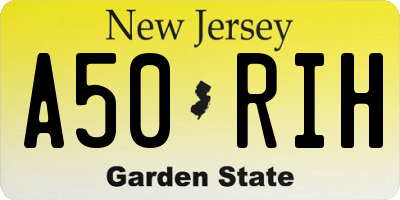 NJ license plate A50RIH