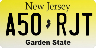 NJ license plate A50RJT
