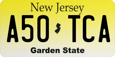 NJ license plate A50TCA