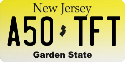 NJ license plate A50TFT