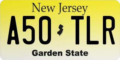 NJ license plate A50TLR