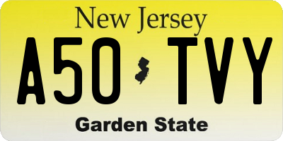 NJ license plate A50TVY