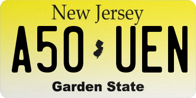 NJ license plate A50UEN