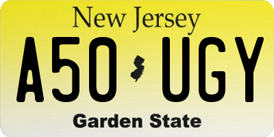 NJ license plate A50UGY