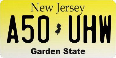 NJ license plate A50UHW