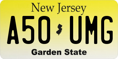 NJ license plate A50UMG