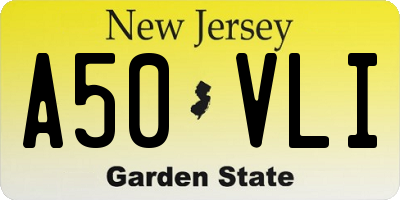 NJ license plate A50VLI