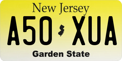 NJ license plate A50XUA