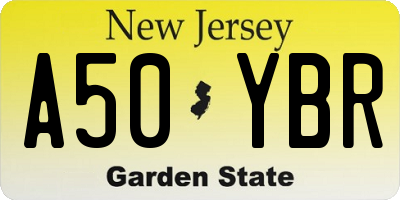 NJ license plate A50YBR