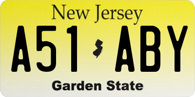 NJ license plate A51ABY