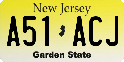 NJ license plate A51ACJ