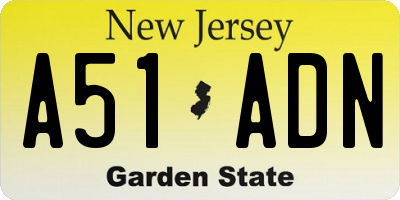 NJ license plate A51ADN