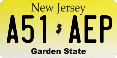 NJ license plate A51AEP