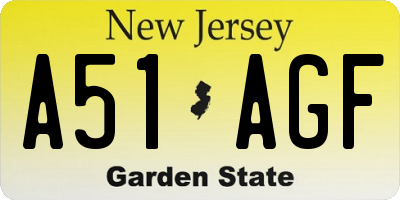 NJ license plate A51AGF