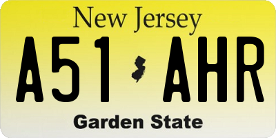 NJ license plate A51AHR