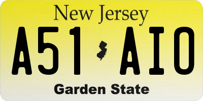 NJ license plate A51AIO