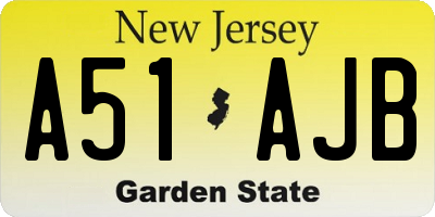 NJ license plate A51AJB
