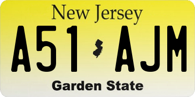 NJ license plate A51AJM