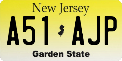NJ license plate A51AJP