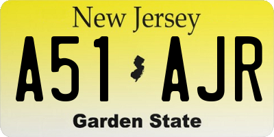 NJ license plate A51AJR