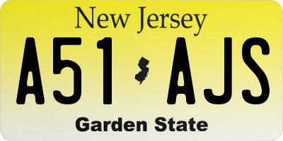 NJ license plate A51AJS
