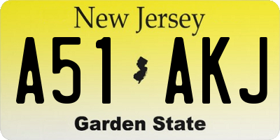 NJ license plate A51AKJ