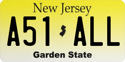 NJ license plate A51ALL