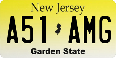 NJ license plate A51AMG