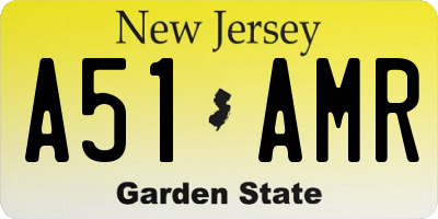 NJ license plate A51AMR
