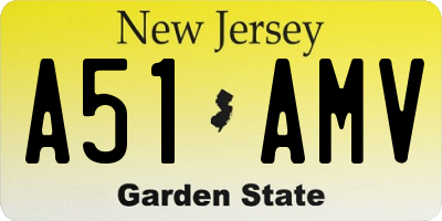 NJ license plate A51AMV