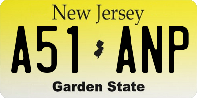 NJ license plate A51ANP