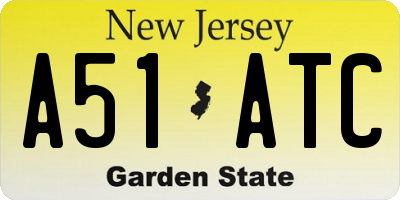 NJ license plate A51ATC