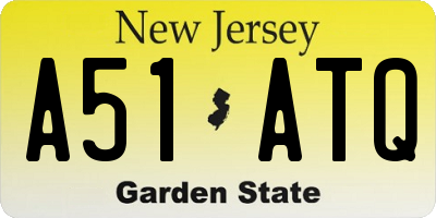 NJ license plate A51ATQ
