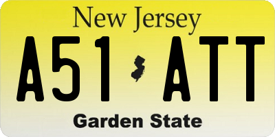 NJ license plate A51ATT